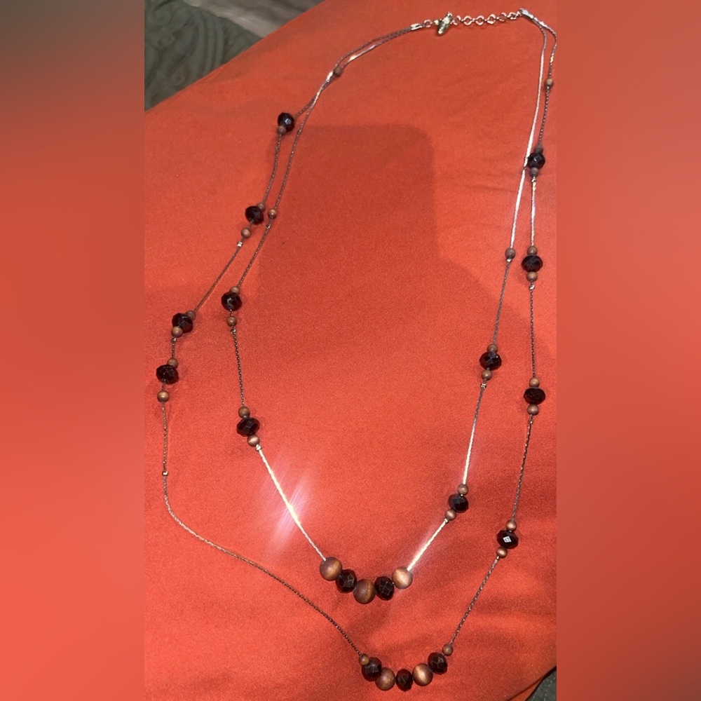 Elegant Brown Beaded Necklace